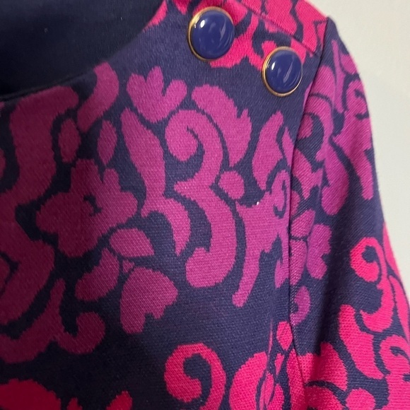 LILLY PULITZER Fleur di Lis Knit Sheath Dress purple and pink patterned preppy - Picture 4 of 7